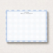 Carte de note à carreaux bleus
