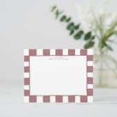 Carte de note à carreaux de bois de rose (Debout devant)