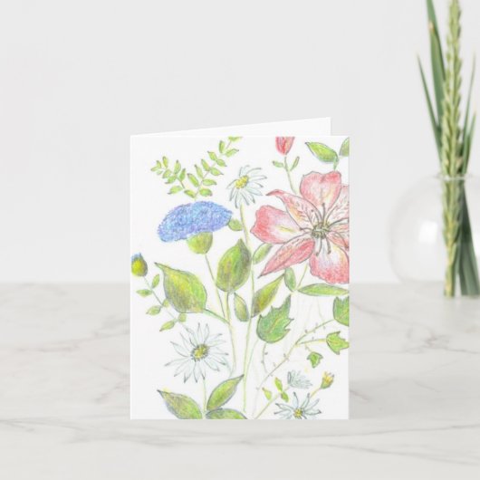 Carte de note à fleurs (Devant)