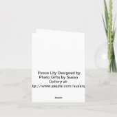 Carte de note à fleurs Peace Lily (Dos)