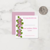 Carte de note à fleurs rose et blanc (Devant/Arrière en situation)