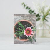 Carte de note à fleurs roses (Debout devant)