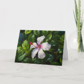 Carte de note à fleurs tropicales Hibiscus blanc e (Devant)