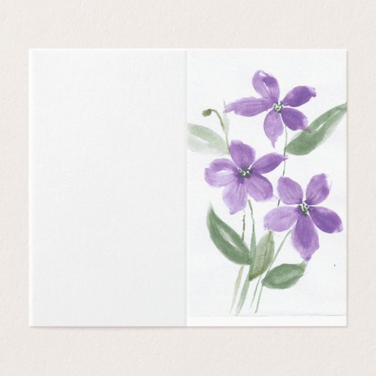 Carte de note à fleurs violettes (Outside Unfolded)