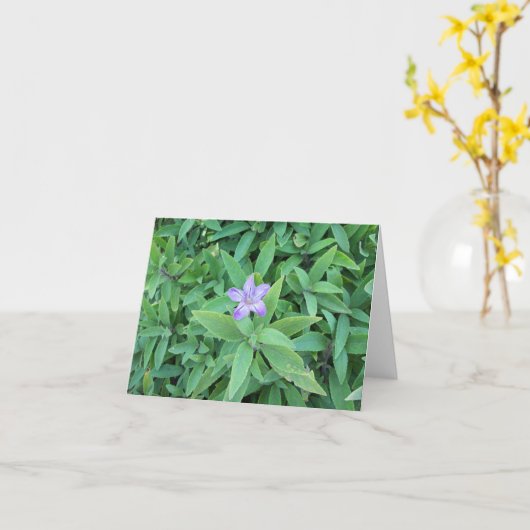 Carte de note à fleurs violettes (Fleur jaune)