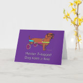 Carte de note à jambes de chien du hippie 2 (Fleur jaune)
