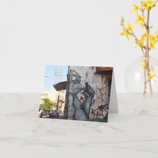 Carte de note à la mode de gorille (Fleur jaune)