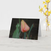 Carte de note à la tulipe unique (Fleur jaune)