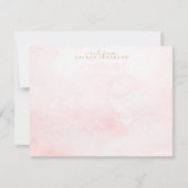 Carte de note à lavis d'aquarelle rose tendre (Devant)