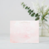 Carte de note à lavis d'aquarelle rose tendre (Debout devant)