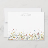 Carte de note à motif de prairie de fleurs sauvage (Devant)