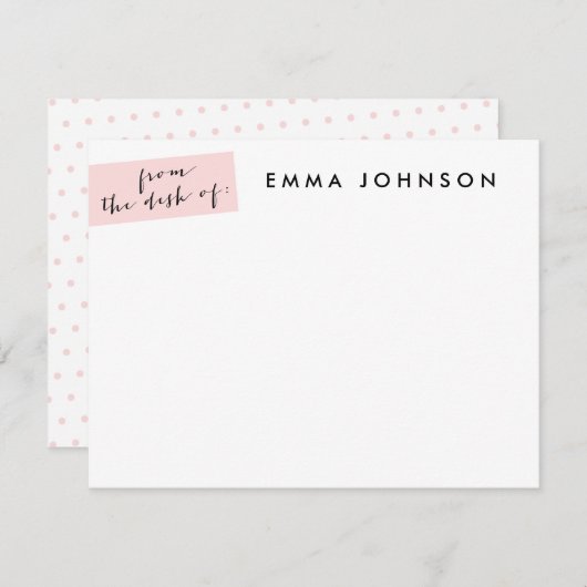 Carte de note à plat avec tabulation bleue - dossi (Devant / Derrière)