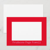 Carte de note à plat couleur rose rouge personnali (Devant / Derrière)