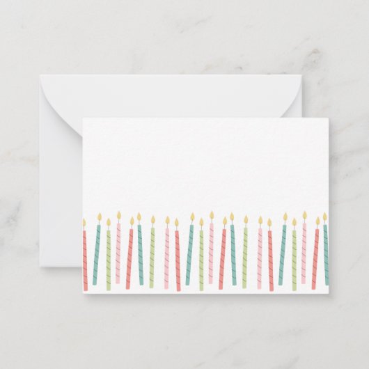 Carte de note à plat pour les bougies d'anniversai (Dos)