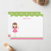 Carte de note à plat rose Fairy (Devant/Arrière en situation)