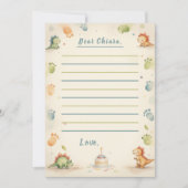 Carte de note à un seul saurus Dinosaure temps Cap (Devant)