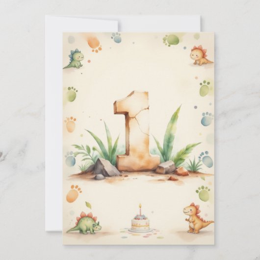 Carte de note à un seul saurus Dinosaure temps Cap (Dos)