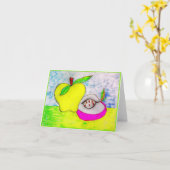 Carte de note abstraite colorée de pommes (Fleur jaune)