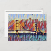 Carte de note Abstraite du pont Mackinac (Devant / Derrière)