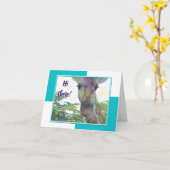 Carte de note animale de zoo de girafe (Fleur jaune)