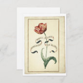 Carte de note antique botanique d'image (Devant / Derrière)