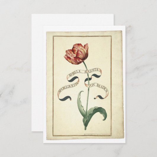 Carte de note antique botanique d'image (Devant / Derrière)