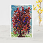 Carte de note Arbre colorée (Fleur jaune)