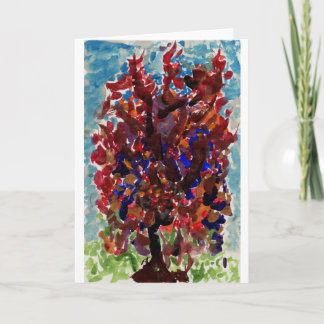 Carte de note Arbre colorée