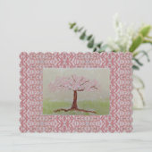 Carte de note Arbre rose en floraison (Debout devant)