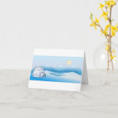 Carte de note arctique d'igloo (Fleur jaune)