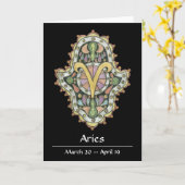 Carte de note Aries Khamsa (Fleur jaune)