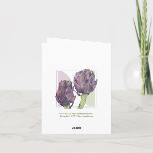 Carte de note Artichokes pourpre (Dos)