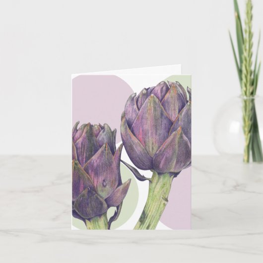 Carte de note Artichokes pourpre (Devant)