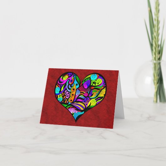 Carte de note au coeur fou (Devant)