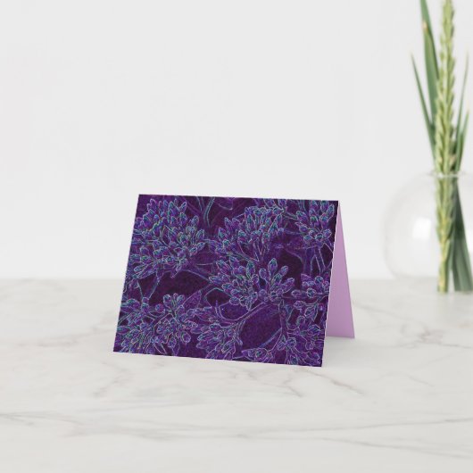 Carte de note au néon de petits bouquets (Devant)