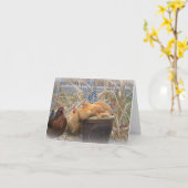 Carte de note au poulet (Fleur jaune)