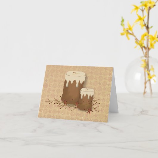 Carte de note aux bougies primitives (Fleur jaune)