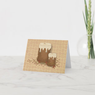 Carte de note aux bougies primitives