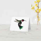 Carte de note aux colibris (Fleur jaune)