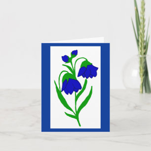 Carte de note aux fleurs bleues de Pua