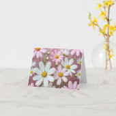 Carte de note aux marguerites roses et blanches (Fleur jaune)