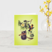 Carte de note aux oiseaux Troupial Oriole Audubon (Fleur jaune)