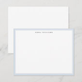 Carte de note avec cadre bleu pâle (Devant / Derrière)