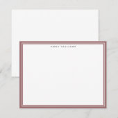 Carte de note avec cadre en rose (Devant / Derrière)