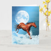 Carte de note avec cheval spirituel (Fleur jaune)