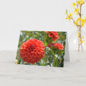 Carte de note avec dahlia orange (Fleur jaune)