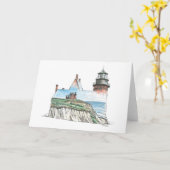 Carte de note avec le phare du sud-est, Île de (Fleur jaune)