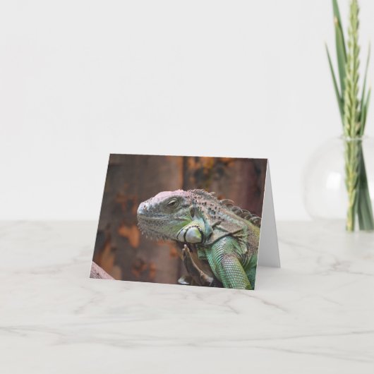 Carte de note avec lézard Iguana coloré (Devant)