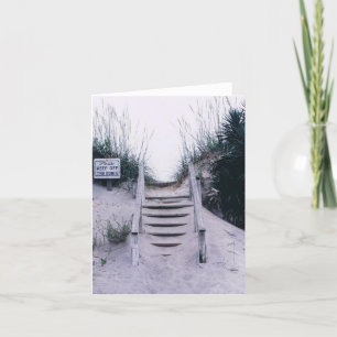 Carte de note avec scène de plage