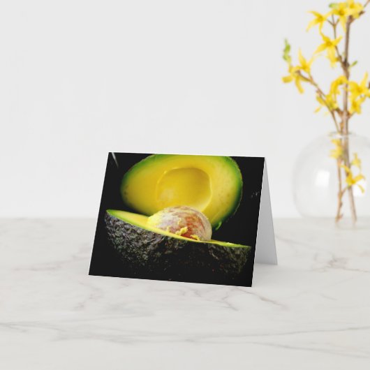 Carte de note Avocado - Customisée (Fleur jaune)